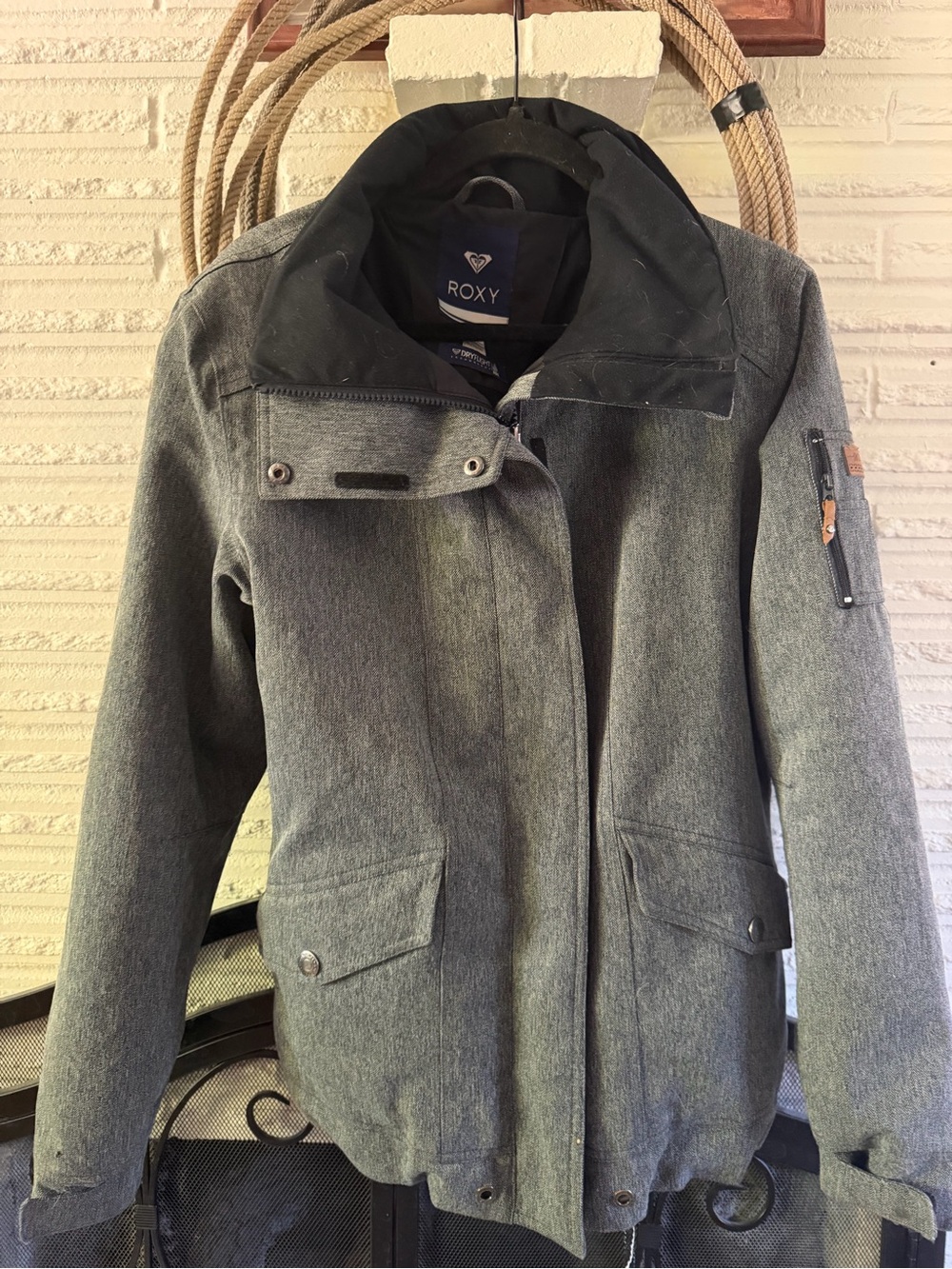 Roxy Women's Gray Utility Hooded Jacket